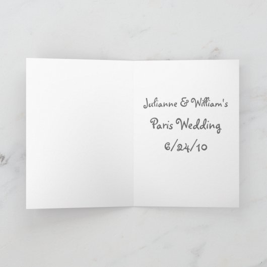 Eiffel Tower Paris Wedding Save the Date Kaart (Binnen)