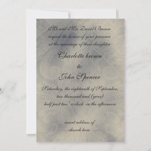 Eiffel Tower Parisian - uitnodiging voor het huwel (Achterkant)