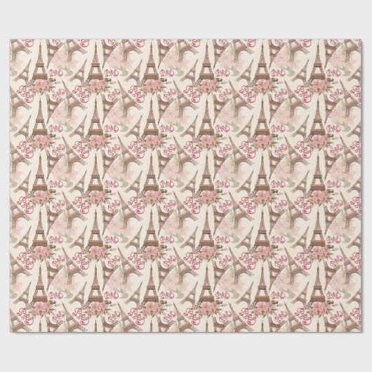 Eiffel Tower Pattern Cadeaupapier (Vlak)