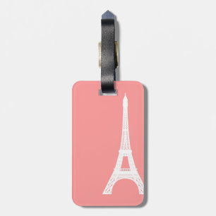 Eiffel Tower Pink Bagagelabel