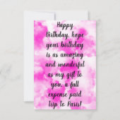 Eiffel Tower Pink Happy Birthday Post Kaart (Achterkant)