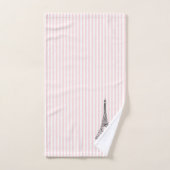 Eiffel Tower Pink Stripe Bath Towel Set (Serviette à main)