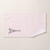Eiffel Tower Pink Stripe Bath Towel Set Bad Handdoek (Handdoek)