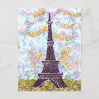Eiffel Tower Pointillism landschap briefkaart