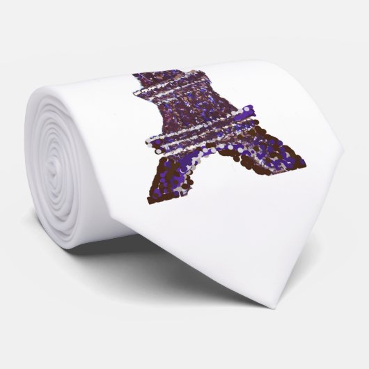 Eiffel Tower Pointillism necktie Stropdas (Opgerold)