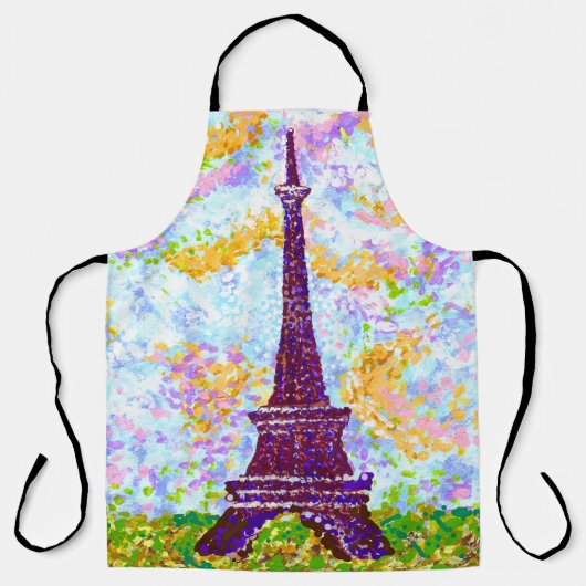 Eiffel Tower Pointillism Spring Landscape Schort (Voorkant)