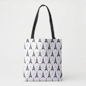 Eiffel Tower Polka Dots & Hearts Pattern Draagtas (Voorkant)