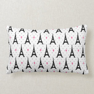 Eiffel Tower Polka Dots & Hearts Pattern Kussen