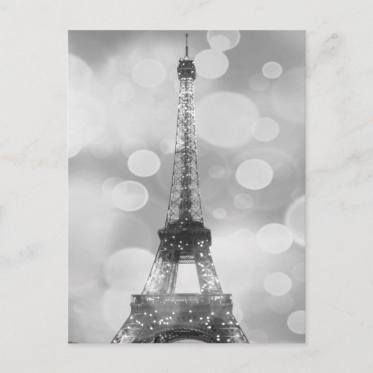 Eiffel Tower Post Card, zwart-wit, verticaal Briefkaart (Voorkant)