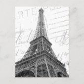 Eiffel Tower Post Card, zwart-wit, verticaal Briefkaart (Voorkant)