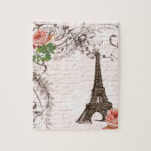 Eiffel Tower Red & Roze Rose Legpuzzel (Verticaal)