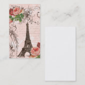 Eiffel Tower Red & Roze Rose Visitekaartje (Voorkant / Achterkant)