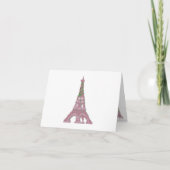 Eiffel Tower Roos Rozen Franse bovenkunst Bedankkaart (Voorkant)