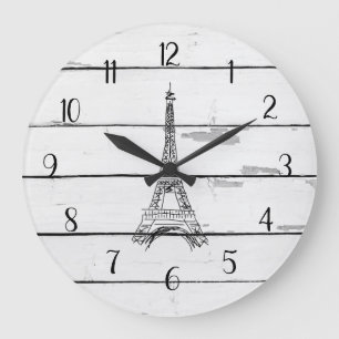Eiffel Tower Rustic Shiplap Farmhouse Decor Grote Klok