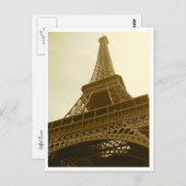Eiffel Tower Sepia Postcard Briefkaart (Voorkant / Achterkant)