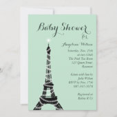 Eiffel Tower Sparkles Baby shower Kaart (Voorkant)