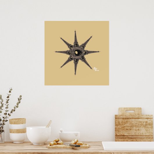 Eiffel Tower Star-Poster Poster (Keuken)