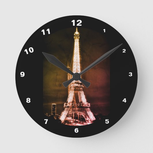 Eiffel Tower - Surreal Art, Parijs, Frankrijk Ronde Klok (Voorkant)
