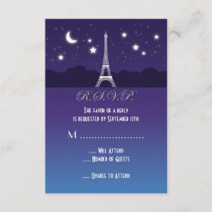 Eiffel Tower Sweet Sixteen RSVP-kaart RSVP Kaartje