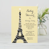 Eiffel Tower Twinkles Baby shower Kaart (Staand voorkant)