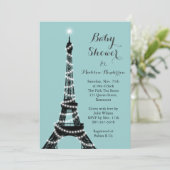 Eiffel Tower Twinkles Baby shower Kaart (Staand voorkant)