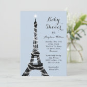 Eiffel Tower Twinkles Baby shower Kaart (Staand voorkant)