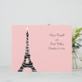 Eiffel Tower Twinkles Wedding Programme (roze) (Staand voorkant)