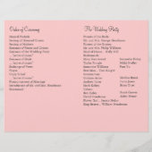 Eiffel Tower Twinkles Wedding Programme (roze) (Achterkant)