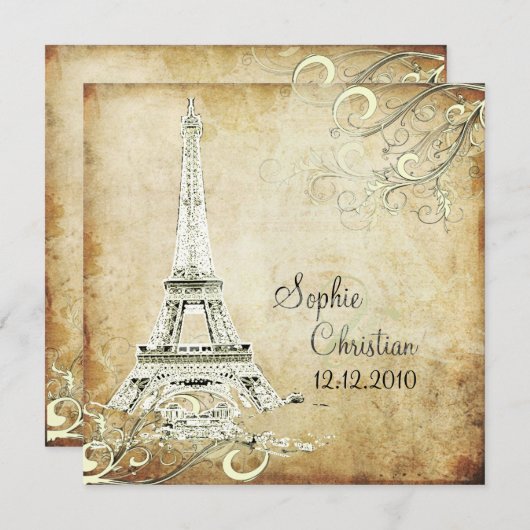  EIFFEL TOWER/VANILLA-SWIRLS KAART (Voorkant / Achterkant)
