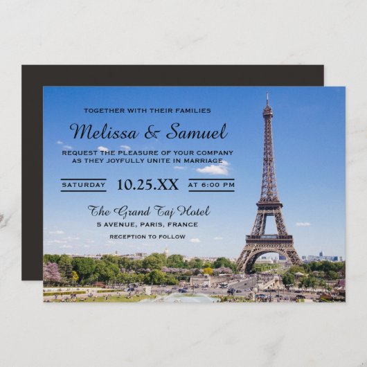 Eiffel Tower Weddenschap Kaart (Voorkant / Achterkant)