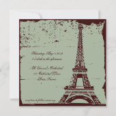 Eiffel Tower Wedding Invitations Kaart (Achterkant)