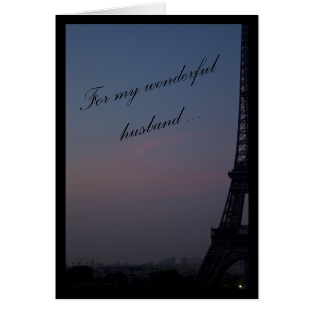 Eiffel Tower Wonderful Husband Card (Voorkant)