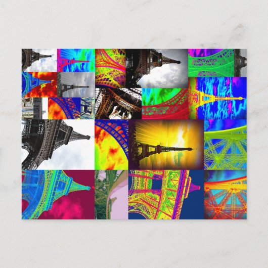 eiffelenkollage briefkaart (Voorkant)