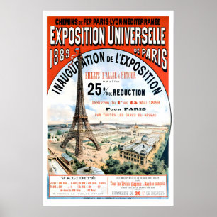 Eiffeltoren 1889 Expositie Poster Vintage Parijs