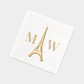 Eiffeltoren #1 Twee Init Koppel Trouw Monogram Folie Servetten (Links)