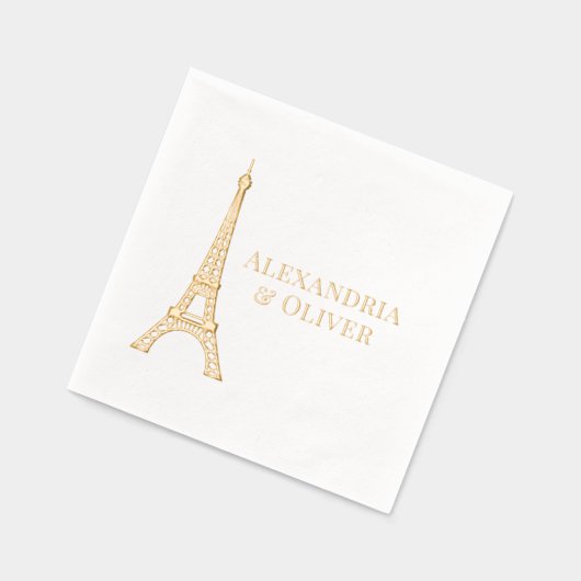 Eiffeltoren #2 Parijs Frankrijk bruidspaar Folie Servetten (Links)
