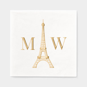 Eiffeltoren #2 Twee Init paar bruiloft monogram Folie Servetten