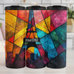 Eiffeltoren: Abstract, Glas in lood Art Thermosbeker