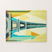 Eiffeltoren Abstracte midden-eeuw moderne puzzel (Horizontaal)