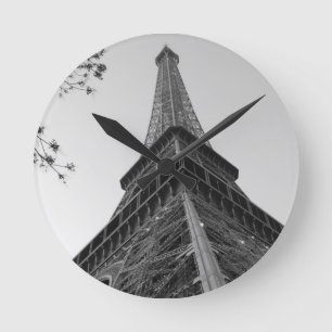 Eiffeltoren b/w ronde klok