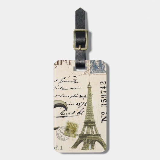 Eiffeltoren Bagagelabel (Voorkant verticaal)