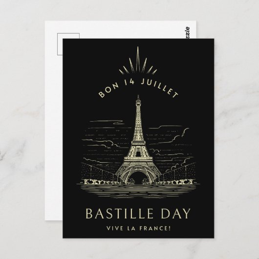Eiffeltoren Bastille Day Briefkaart