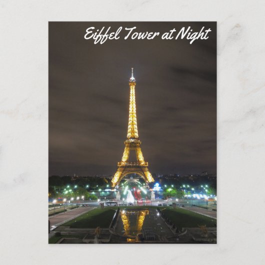 Eiffeltoren bij nacht briefkaart (Voorkant)