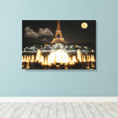 Eiffeltoren bij nacht canvas afdruk (Insitu (Houten vloer))