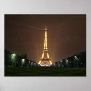 Eiffeltoren bij nacht poster