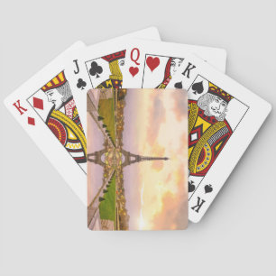 Eiffeltoren bij Sunrise van Trocadero Fonteinen Pokerkaarten