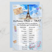 Eiffeltoren Birthday dit spel (Voorkant / Achterkant)