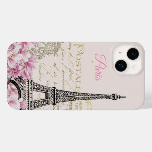Eiffeltoren  briefkaart Magnolias Case-Mate iPhone Case (Achterkant (horizontaal))