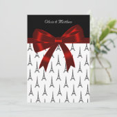 Eiffeltoren bruiloft kaart (Staand voorkant)