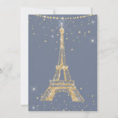 Eiffeltoren chic gold glitter spargel bruiloft kaart (Achterkant)
